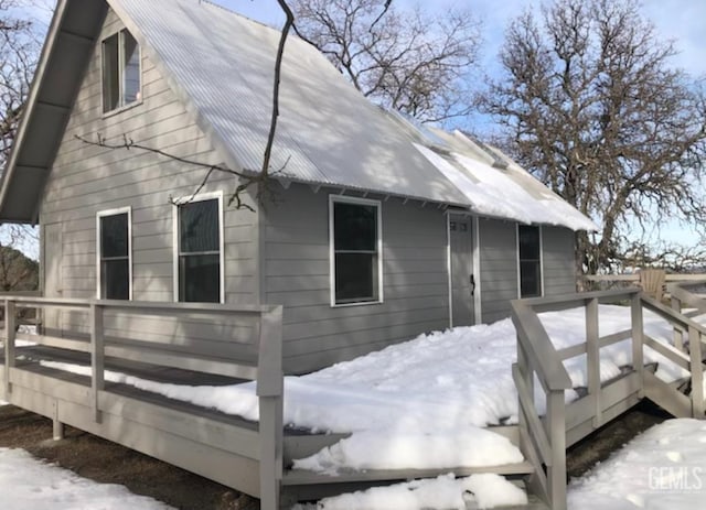 0 Rancheria Rd, Bakersfield, CA 93306 - snow covered property with a wooden deck