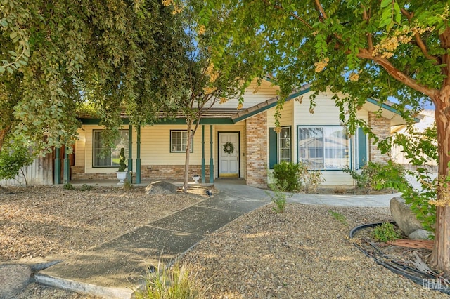 view of front of property with a porch