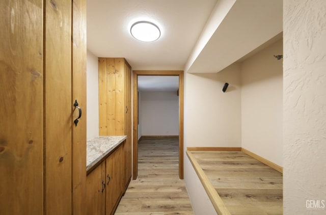 mudroom with light wood-type flooring