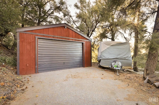 view of garage