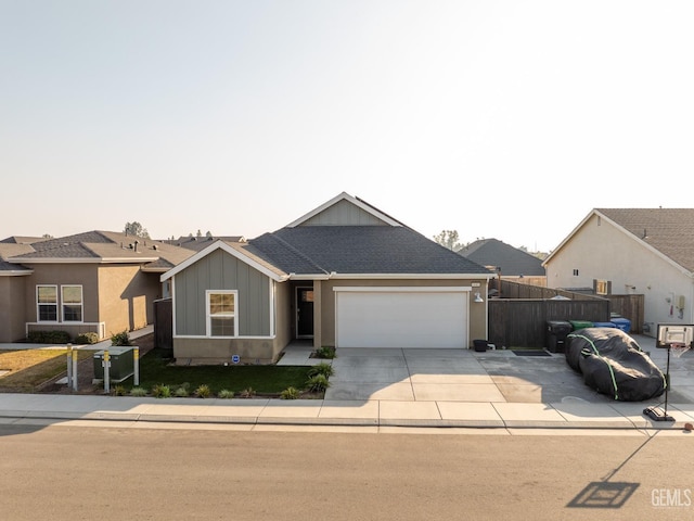 ranch-style home featuring a garage