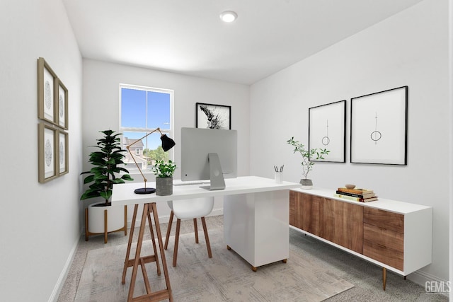 6501 Thunder Trail Dr, Bakersfield, CA 93313 - home office featuring baseboards and light carpet