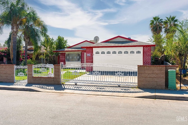 ranch-style home with a garage