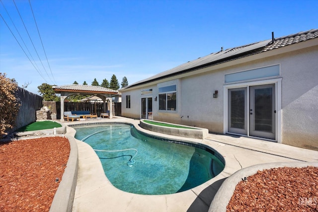 10809 Mirage Dr, Bakersfield, CA 93311 - view of pool featuring a gazebo, a patio area, and a fenced backyard