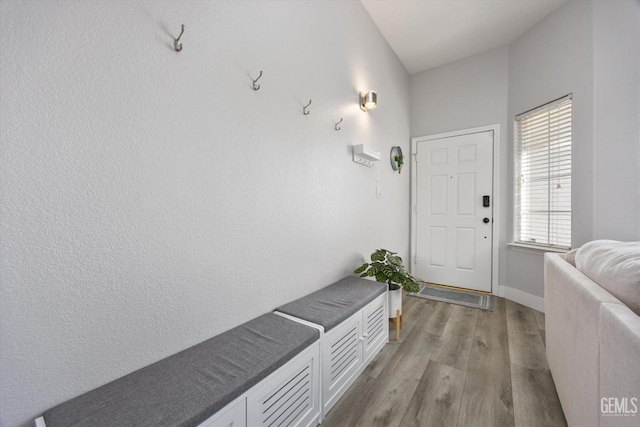10809 Mirage Dr, Bakersfield, CA 93311 - mudroom featuring wood finished floors and baseboards