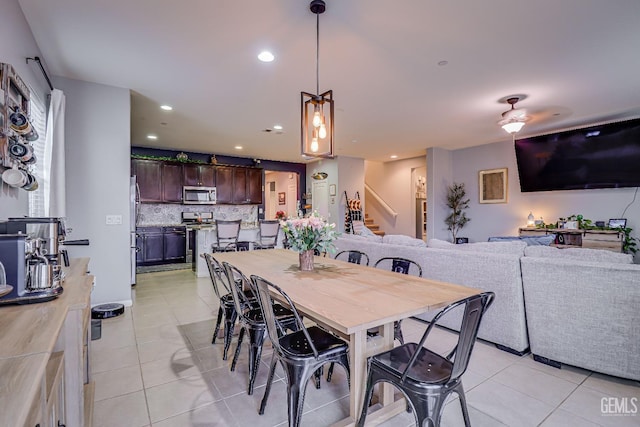 view of tiled dining space