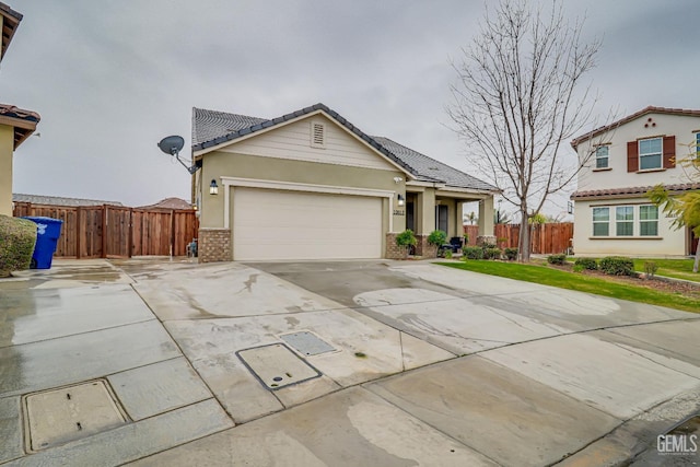 view of front of home featuring a garage