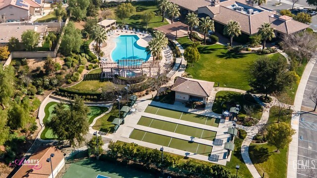 5903 Gold Ranch Way, Bakersfield, CA 93306 - drone / aerial view of a pool