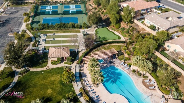 5903 Gold Ranch Way, Bakersfield, CA 93306 - drone / aerial view of a pool