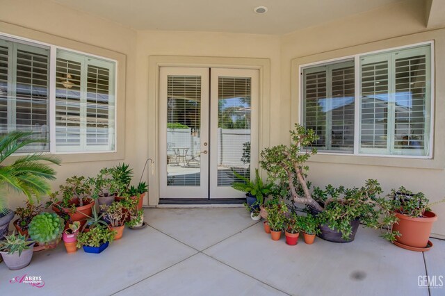 5903 Gold Ranch Way, Bakersfield, CA 93306 - doorway to property featuring french doors, stucco siding, and a patio