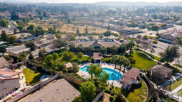 5903 Gold Ranch Way, Bakersfield, CA 93306 - aerial perspective of suburban area featuring a pool