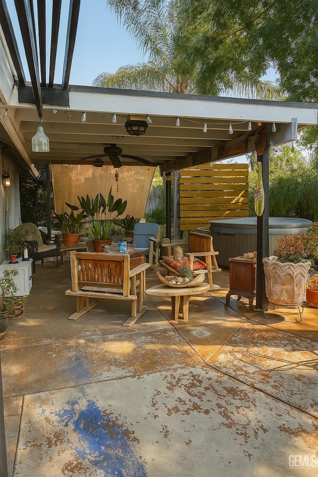 9125 Gleeson Ct, Bakersfield, CA 93311 - view of patio featuring a hot tub