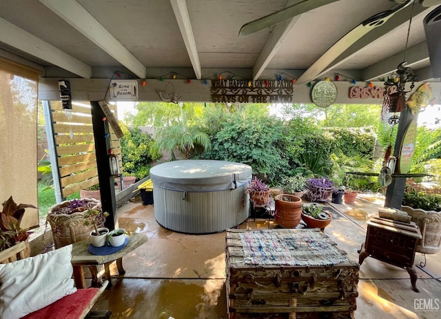 9125 Gleeson Ct, Bakersfield, CA 93311 - view of patio / terrace featuring a hot tub