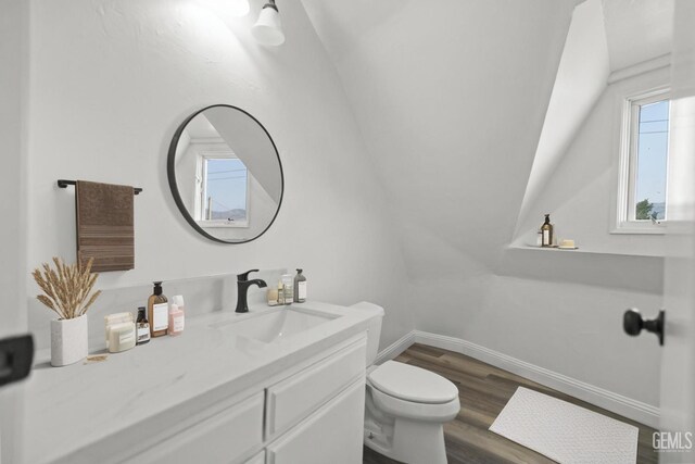 19701 Mesa Dr, Tehachapi, CA 93561 - half bathroom featuring vanity and wood finished floors
