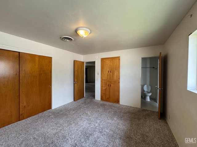 2701 Pinon St, Lake Isabella, CA 93240 - unfurnished bedroom with ensuite bath, carpet flooring, visible vents, and a closet