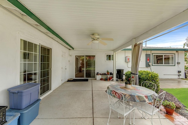 view of patio / terrace with ceiling fan