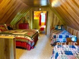 bedroom with vaulted ceiling