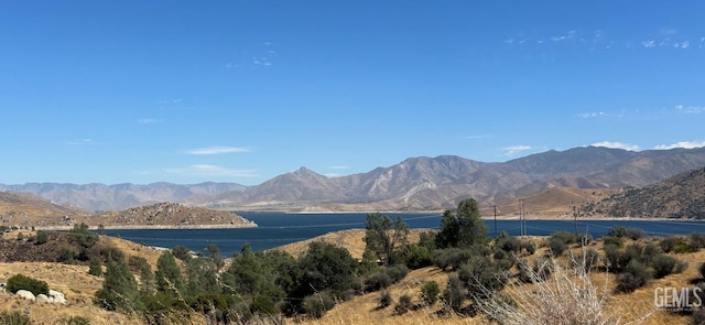 mountain view with a water view