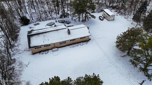 view of snowy aerial view