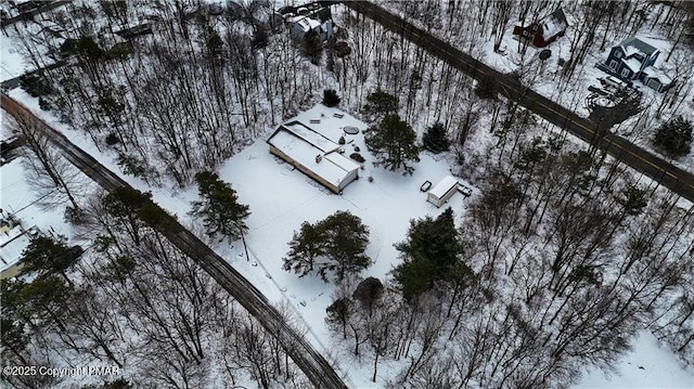 view of snowy aerial view