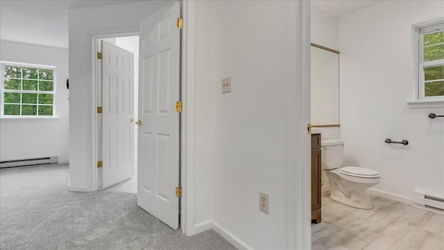 79 Delaware Dr, Jim Thorpe, PA 18229 - bathroom featuring toilet, baseboard heating, and baseboards