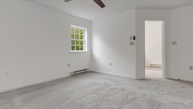 79 Delaware Dr, Jim Thorpe, PA 18229 - carpeted spare room with a baseboard radiator, a ceiling fan, and baseboards