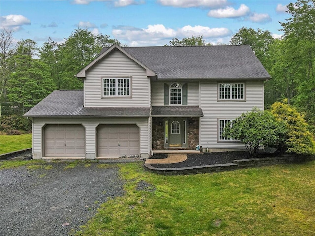 79 Delaware Dr, Jim Thorpe, PA 18229 - view of front of house featuring a front yard, roof with shingles, and driveway