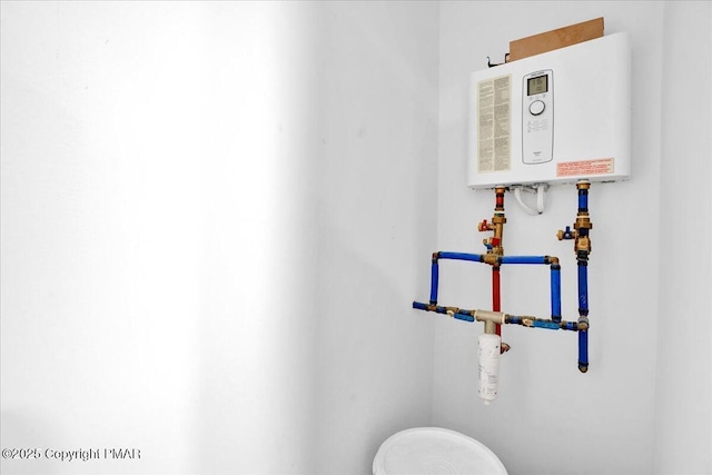 bathroom with tankless water heater