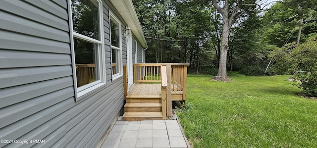 view of yard featuring a deck