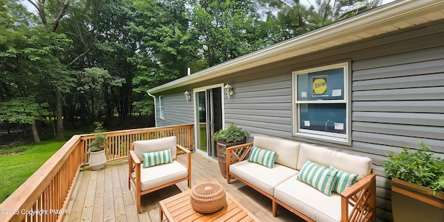 deck featuring an outdoor hangout area