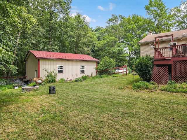600 N Harrity Rd, Palmerton, PA 18071 - view of green lawn with a deck and an outdoor structure