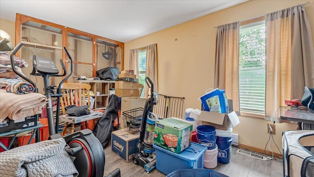600 N Harrity Rd, Palmerton, PA 18071 - workout room with wood finished floors and baseboards