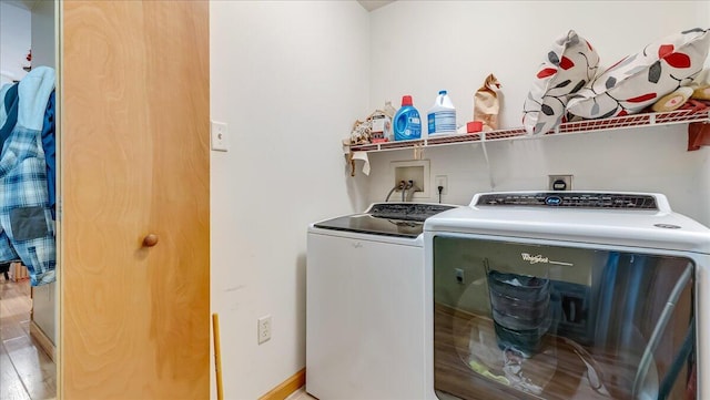 600 N Harrity Rd, Palmerton, PA 18071 - laundry room featuring separate washer and dryer and light wood-style floors