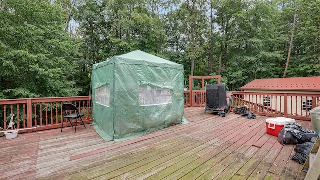 600 N Harrity Rd, Palmerton, PA 18071 - wooden deck with view of scattered trees