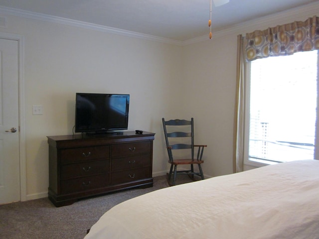 2016 Locust Ridge Rd, Pocono Lake, PA 18347 - bedroom with ornamental molding, carpet flooring, and baseboards