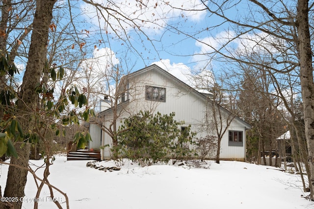 view of snowy exterior