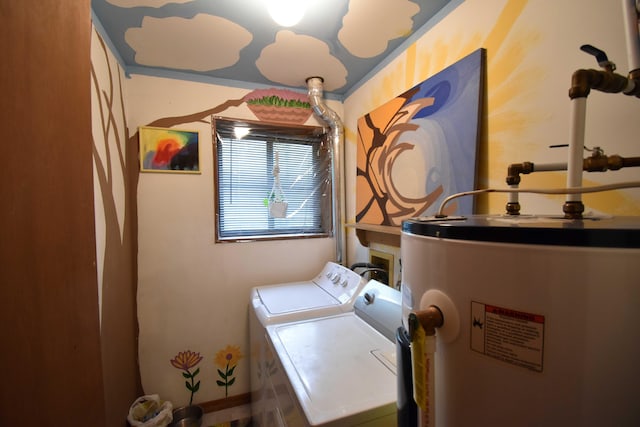 158 Saunders Dr, Bushkill, PA 18324 - laundry room with water heater and separate washer and dryer