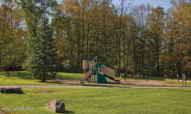 communal playground with a yard