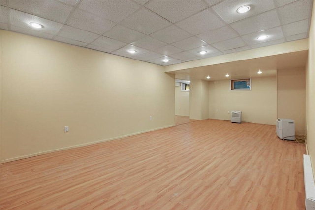 2358 Snapdragon Pt, East Stroudsburg, PA 18301 - finished basement featuring light wood-type flooring, a paneled ceiling, and recessed lighting