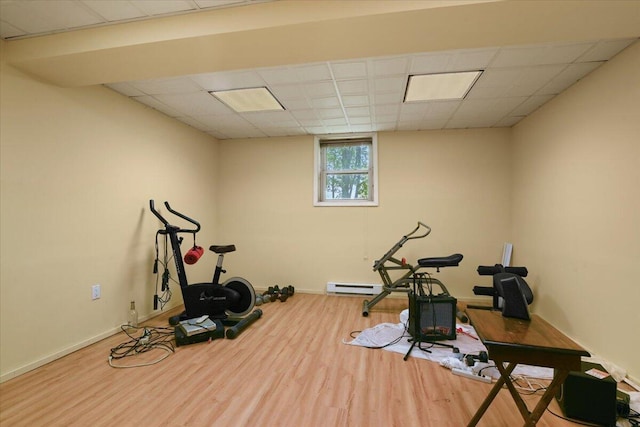 2358 Snapdragon Pt, East Stroudsburg, PA 18301 - workout area featuring wood finished floors and a paneled ceiling