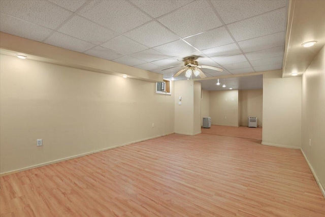 2358 Snapdragon Pt, East Stroudsburg, PA 18301 - finished below grade area with light wood-type flooring, a drop ceiling, and ceiling fan