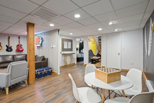 7 Park Ln, Lake Harmony, PA 18624 - dining area with wood finished floors, baseboards, and a paneled ceiling