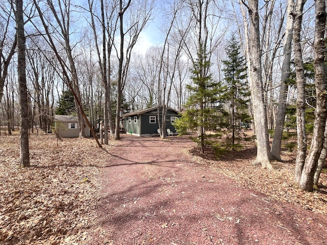 view of yard featuring an outdoor structure