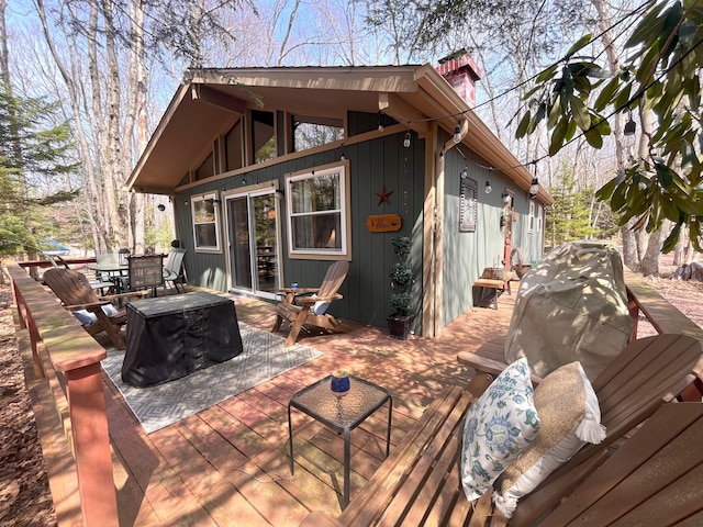 deck featuring outdoor dining space