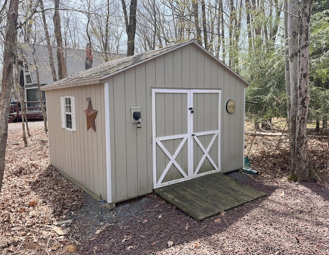 view of shed