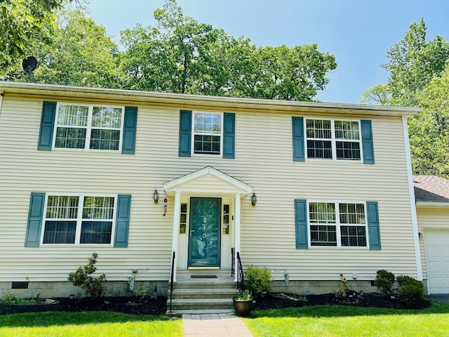 2105 Larkspur Ln, Tobyhanna, PA 18466 - colonial-style house with an attached garage and a front yard