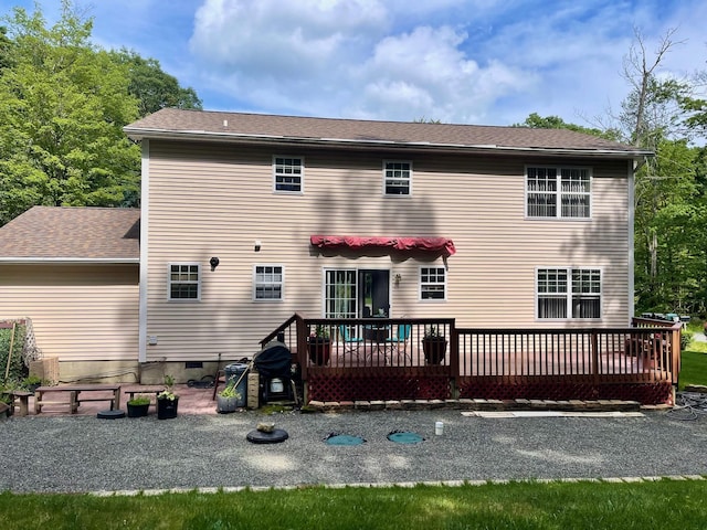 2105 Larkspur Ln, Tobyhanna, PA 18466 - rear view of house with a deck and crawl space