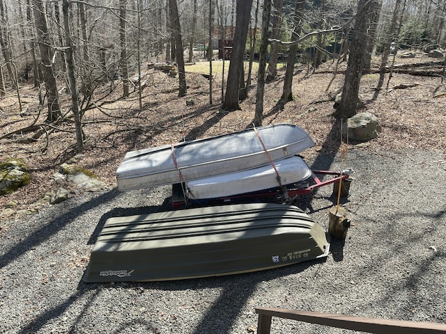 172 Larsen Dr, Clifton Township, PA 18424 - view of yard with a forest view