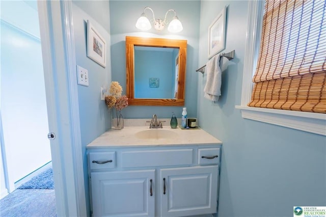 5622 Snowdrift Rd, Orefield, PA 18069 - bathroom with vanity and a chandelier