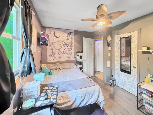 163 Granite Rd, Long Pond, PA 18334 - bedroom featuring wood finished floors and a ceiling fan